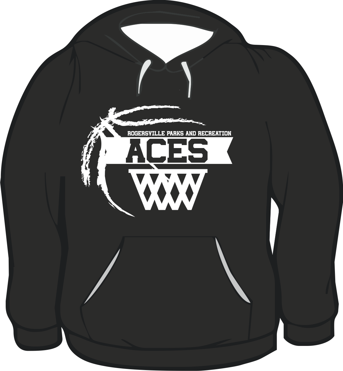 GILDAN BLACK HOODIE ACES