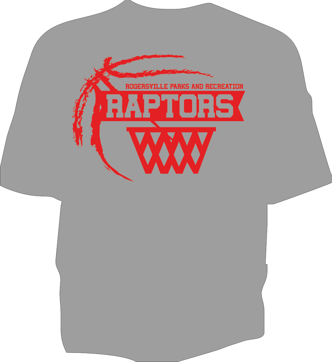 M&O GREY T-SHIRTS RAPTORS PEE WEE BOYS AND ROOKIE BOYS