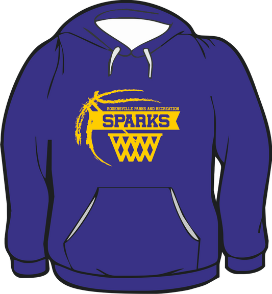 GILDAN HOODIE PURPLE SPARKS