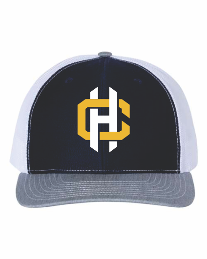 RICHARDSON 112 NAVY WHITE GREY PUFF LOGO