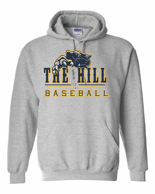 G18500 GREY BASEBALL HOODIE