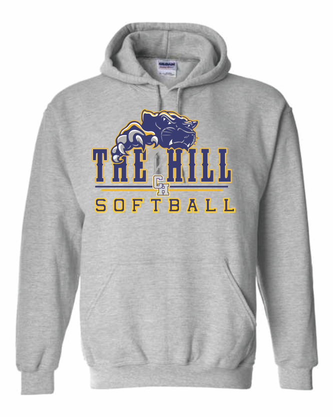 G18500 GREY SOFTBALL HOODIE